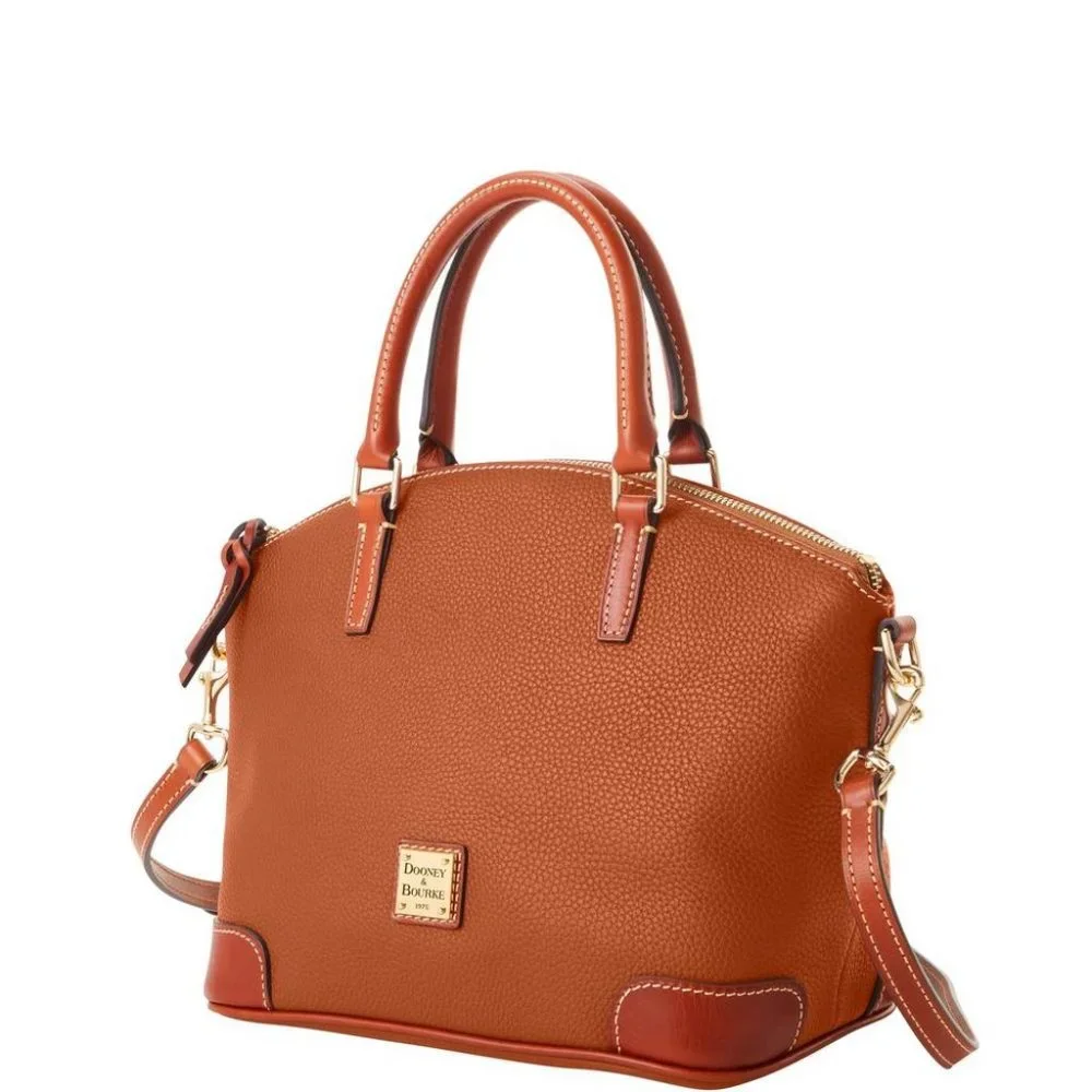 Dooney & Bourke handbag purse Rich Pebble Grain Satchel tan Brand New!